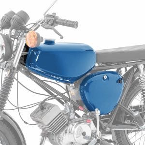 Tank / bensintank passende for Simson S51 / S50 / S70 med sidedeksel Craftride New Style blå