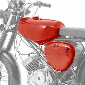 Tank / Benzintank passend für Simson S51 / S50 / S70 mit Seitendeckel Craftride New Style rot DPLS2