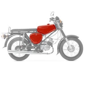 Tank / Benzintank passend für Simson S51 / S50 / S70 mit Seitendeckel Craftride New Style rot DPLS3