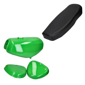 Tank / bensintank som passer til Simson S51 / S70 med grønt sidedeksel + Craftride sete
