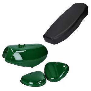 Tank / bensintank passende for Simson S51 / S70 med sidedeksel mørkegrønn + sete Craftride