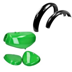 Tank / bensintank grønn + skjerm egnet for Simson S50 S51 S70 skjerm + skvettskjerm