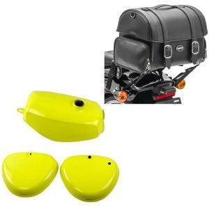 Tank / bensintank passende for Simson S51 / S70 med gult sidedeksel + Craftride halebag