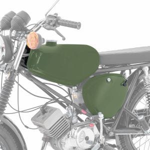 Tank / bensintank passende for Simson S51 / S50 / S70 med sidedeksel Craftride olivengrønn matt
