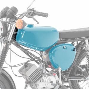 Tank / bensintank passende for Simson S51 / S50 / S70 med sidedeksel Craftride turkis