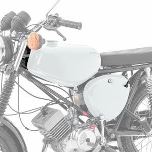 Tank / bensintank passende for Simson S51 / S50 / S70 med sidedeksel Craftride hvit