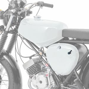 Tank / Benzintank passend für Simson S51 / S50 / S70 mit Seitendeckel Craftride weiß DPLS2