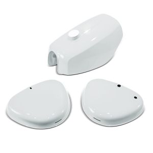 Tank / bensintank passende for Simson S51 / S50 / S70 med sidedeksel Craftride hvit