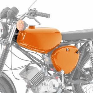 Tank / Benzintank passend für Simson S51 / S50 / S70 mit Seitendeckel Craftride orange