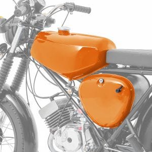 Tank / Benzintank passend für Simson S51 / S50 / S70 mit Seitendeckel Craftride orange DPLS2
