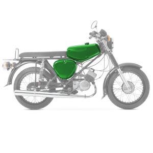 Tank / Benzintank passend für Simson S51 / S50 / S70 mit Seitendeckel Craftride Candy Lack grün DPLS3