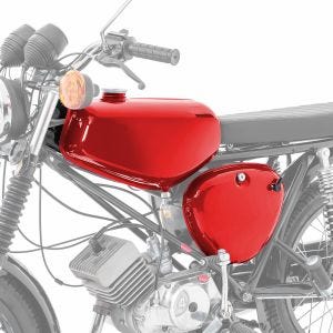Tank / Benzintank passend für Simson S51 / S50 / S70 mit Seitendeckel Craftride Candy Lack rot
