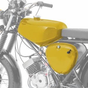 Tank / Benzintank passend für Simson S51 / S50 / S70 mit Seitendeckel Craftride gold DPLS2