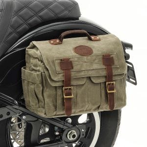 Sideveske som passer til Royal Enfield Classic 500 / Meteor 350 salveske Craftride CV1 armygrønn