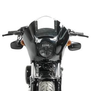 Sett: lampemaske MG8 egnet for Dyna Street Bob 06-17 lampekåpe + presenning XL deksel i svart