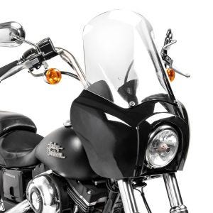 Fairing MG5 egnet for Harley Davidson Dyna Low Rider 99-17 svart / klar Craftride