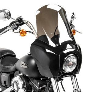 Lampemaske MG5 egnet for Harley Davidson Dyna Low Rider / S 99-17 lampekåpe svart-røyk grå Craftride