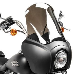 Frontkledning egnet for Harley Davidson Dyna Street Bob 06-17 Craftride MG5 med linse svart-matt røykgrå