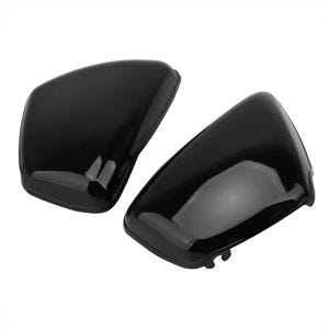 Motorsykkel batterideksel sett venstre/høyre Craftride sidedeksel passende for Yamaha XV 1100 Virago 89-99 svart