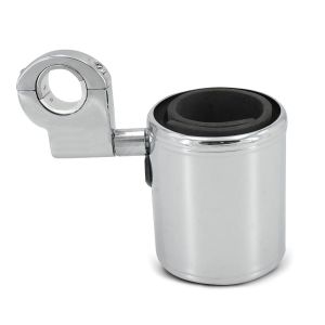 Universell kostumflaskeholder / drikkeholder som passer for alle Craftride motorsykkelstyrer krom