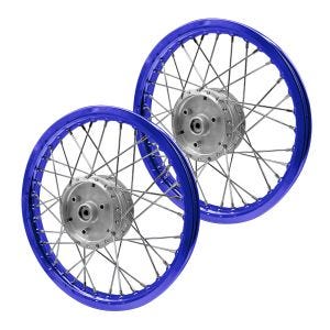 Sett med 2x eiker hjulfelg aluminium 1,6x16 egnet for Simson S51 S50 S70 Schwalbe KR51 aluminiumsfelg Craftride AF14S blå
