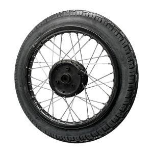 Sett eiker felg 1,6x16 + dekk Vee VRM099 egnet for Simson S51 S50 S70 Schwalbe KR51 aluminiumsfelg Craftride AF13L svart