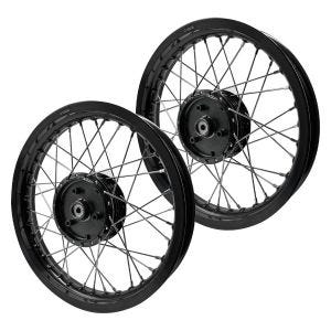 Sett med 2x felger 2,15x16 brede aluminiumseikerhjul egnet for Simson S51 S50 S70 Schwalbe KR51 aluminiumsfelg Craftride AF22 svart