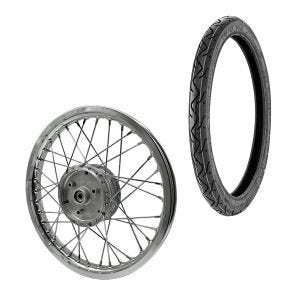 Felg 1,85x16 brede eiker hjul aluminium egnet for Simson S51 S50 S70 Schwalbe KR51 aluminiumsfelg Craftride AF24 + dekk Vee Rubber VRM099 foran bak