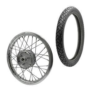 Eiker hjulfelg stål 1,5x16 passer til Simson S51 S50 S70 Schwalbe KR51 stålfelg forkrommet Craftride AF19 + dekk Vee Rubber VRM094 foran bak