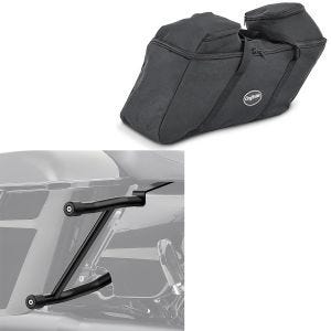 Sett med sideveske crash bars + innerveske som passer for Harley Davidson Street Glide ST 22-23 salvesker crash bars Craftride SR12