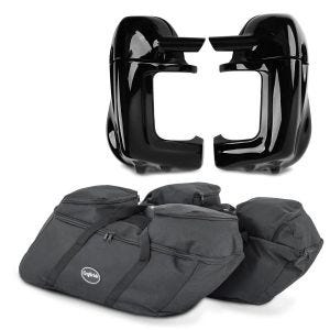 Sett med innervesker i kofferten + ventilert benskjold som passer for Harley Davidson Touring 94-13 Craftride HS39