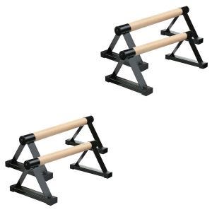 Sett med 2x innendørs calisthenics trehåndtak Cranit IC1 gymnastikk paralletter svart