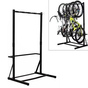 Sykkelstativ frittstående for 5 sykler stål 117 x 91,5 x 205,5 cm RI98 svart