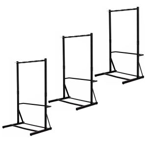 3X sykkelstativ frittstående for 5 sykler stål 117 x 91,5 x 205,5 cm RI98 svart
