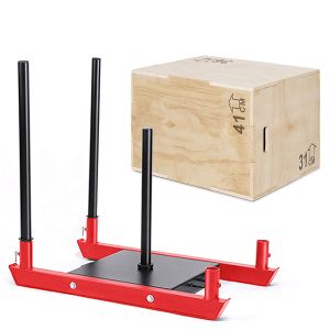 Sett fitness vekt slede + plyo boks 31x36x41 cm laget av tre Cranit SB17 fitness slede og crossfit boks
