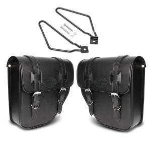 Set 2x Satteltaschen + Halter für Suzuki Marauder VZ 1600 / 800 Craftride Texas schwarz_1
