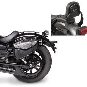 Set Satteltasche + Sissy Bar XS3 für Honda Rebel 500 17-21 Craftride links_1