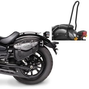 Set Satteltasche + Sissy Bar für Honda Rebel 500 17-21 Craftride links_1