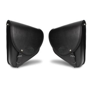 Motorrad Satteltaschen Paar für Custom Bikes Indiana schwarz Craftride_1