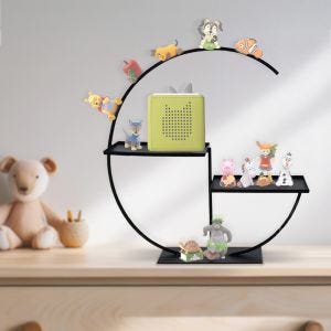 Barnestående hylle egnet for Tonies Divit WT14 Toniebox hylle sort DPLI2