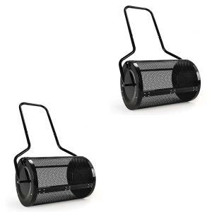 Sett med 2x hagespreder 75L Divit kompostspreder plenspreder PL43 sort
