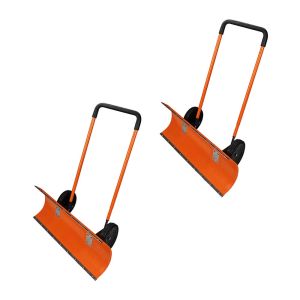 Sett med 2x snøskuffe med hjul RS21 snørydder snøskuffe oransje Divit