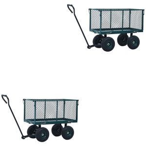 Sett med 2x hagevogn utstyrsvogn Divit GW2 transportvogn hagevogn 350 kg