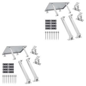 Sett med 2x solcellemodulholder justerbar opp til 60 grader Divit SH1 vegg flatt tak solcellepanelholder