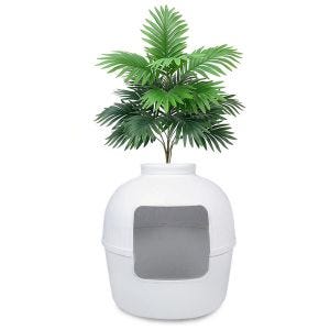 Kattesandboks med kunstig plante Divit KK16 planter kattetoalett DPL1