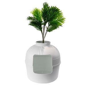 Kattesandboks med kunstig plante Divit KK16 planter kattetoalett DPL2