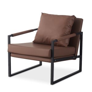 Lenestol i kunstskinn brun LW2 lenestol 70x60x28,5 cm stue lenestol