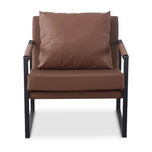 Lenestol i kunstskinn brun LW21 lenestol 70x60x28,5 cm stue lenestol
