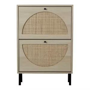 Schuhschrank 2 Schubladen SB10 Schuh Organizer Rattan