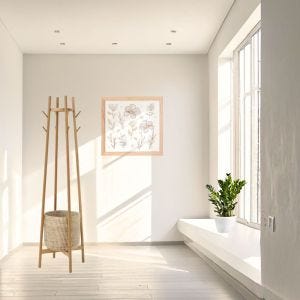 Rattan Garderobenständer RG24 Flur Garderobe mit Korb DPL1
